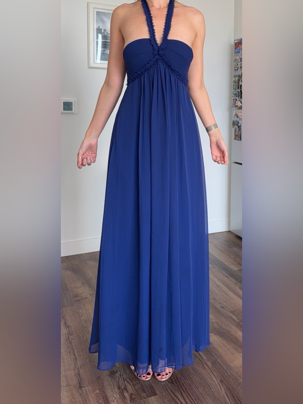 BCBGMaxAzria Royal Blue Halter Maxi Skirt